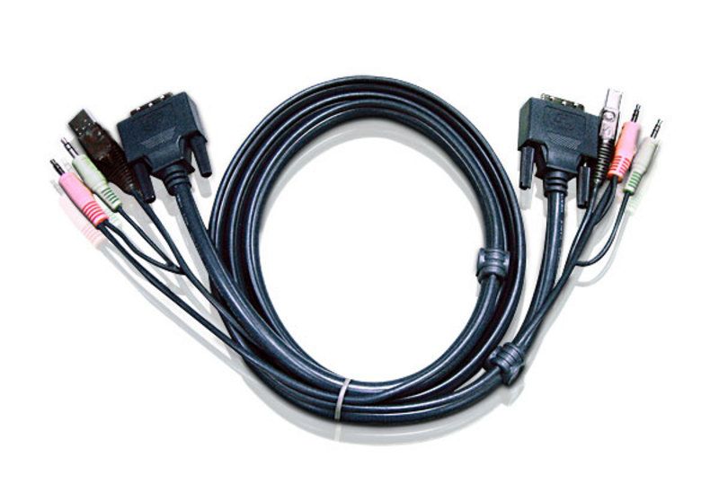 Кабель KVM, USB DVI-D Dual Link, 3 м.