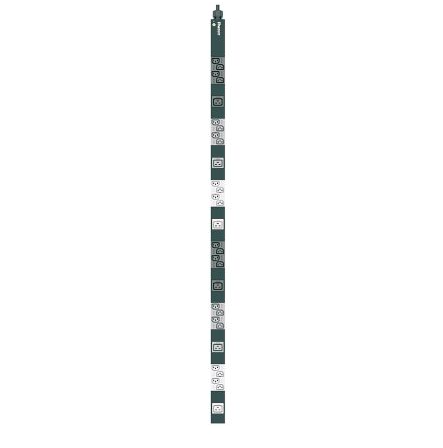 Блок розеток PDU 32A, 3ф. 230V, 24хC13 and 6хC19, шнур 3 м IEC 60309