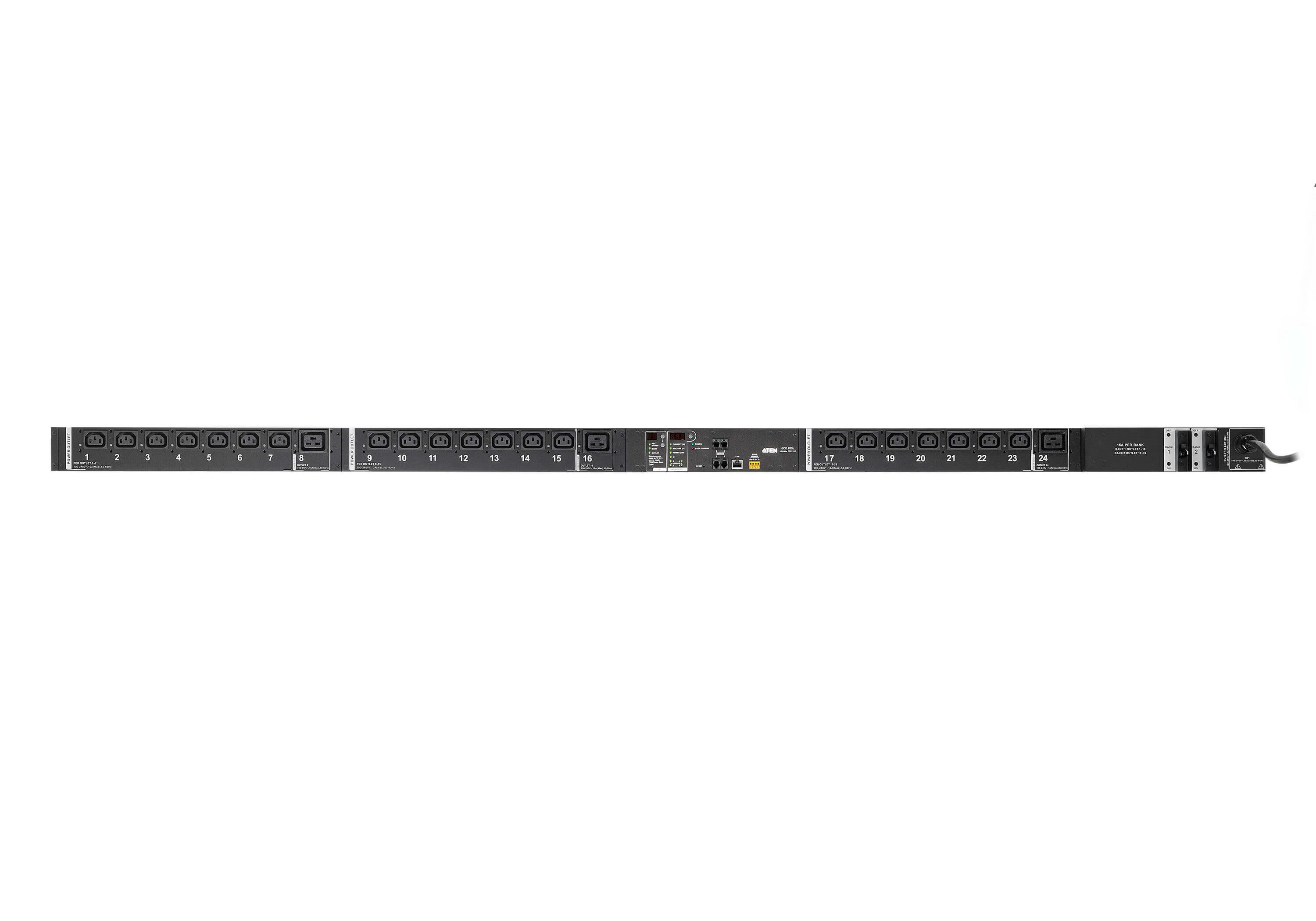 eco PDU, пристрій керування електроживленням, TCP/IP, 21 x IEC320 C13 (10A) + 3 x IEC320 C19 (16A)