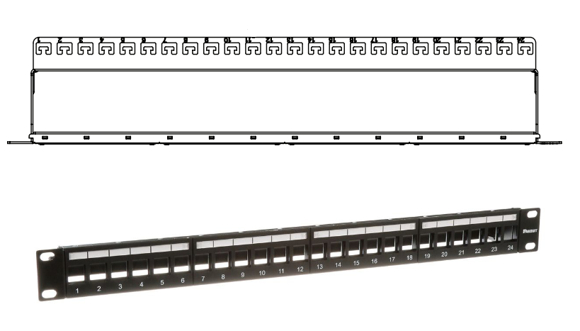 Рамка набірна 19" патч-панелі, 24xSTP KeyStone, 1U, з організатором