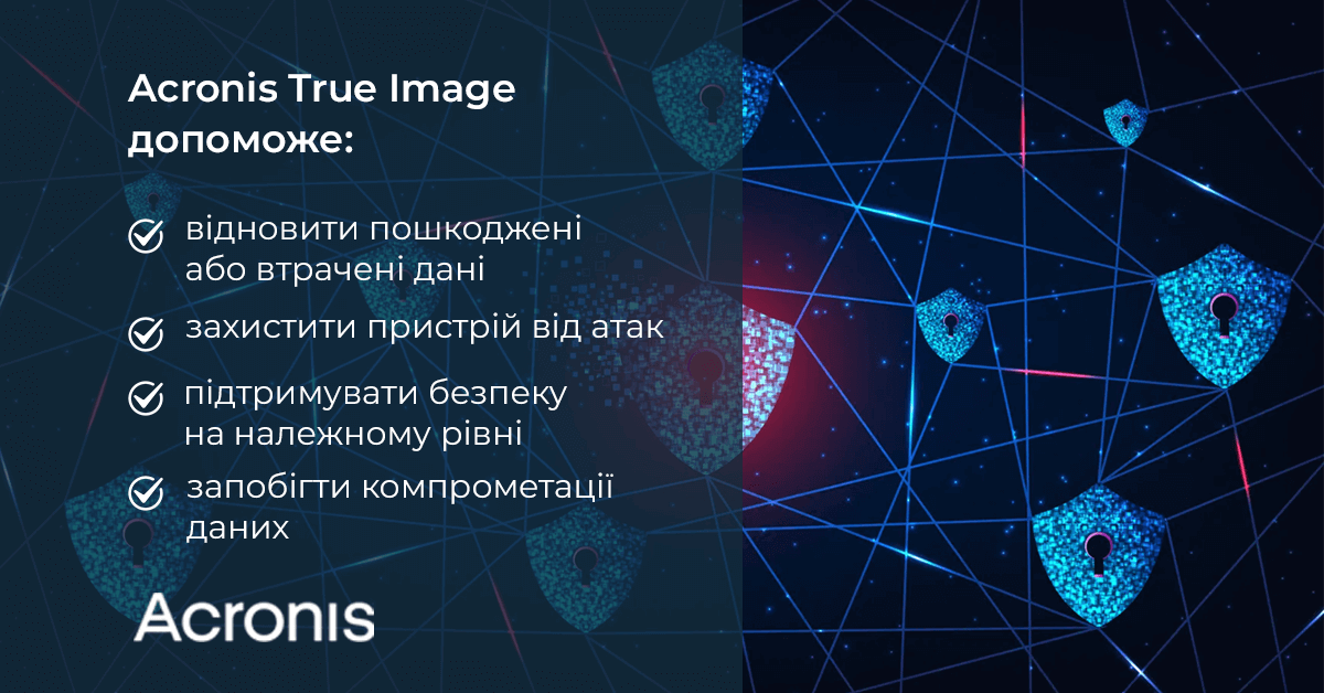 Основні функції Acronis True Image