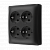 Розетка електр чотиримісна AQUACLICK IP20 компактна, заземл Schuko 16A, чорний матовий (ACGSZN4/49)