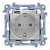Розетка электрическая SIMON10 Schuko IP44 с крышкой, серебро (CGSZ1B.01/43A)