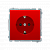 Розетка електрична Basic із заземленням Schuko, зі шторками, червоний (BMGSZ1Z.01/22)