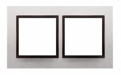 Рамка Premium NATURE 2x, металлическая Inox Yang (DRN2/76) DRN2/76