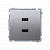 Розетка Basic USB 2x  5V 2.1A, серебро (BMC2USB.01/43)
