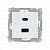 Зарядний пристрій 2хUSB тип A+С 5/9/12V (3.1A 5V), Simon54, білий (DEC2CA.01/11)