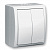 Выключатель 2х Aquarius (IP54), белый (AQW5/11)
