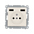 Роз ел зазем French 16A 250V та заряд пристр 2хUSB A+A 2.1А 5V, Simon54, кремови (DGZ1ZUSB2AA.01/41)