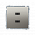 Розетка Basic USB 2x  5V 2.1A, сатин (BMC2USB.01/29)