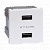 Модуль 45х45мм 2xUSB 5V 2.1A, белый (K126E/9)
