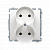 Розетка электрическая Basic двойная без заземления, белый (BMG2M.01/11)