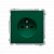 Розетка электрическая Basic с заземлением FRENCH, со шторками, зеленый (BMGZ1Z.01/33)