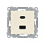 Зарядний пристрій 2хUSB тип A+С 5/9/12V (3.1A 5V), Simon54, кремовий (DEC2CA.01/41)