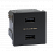 Зарядний пристрій 2хUSB тип A, 5V, DC 2,1A  K45 45x45mm, чорний (K126E/14)